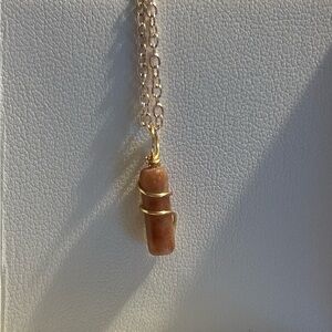 Gold and Brown Pendant Necklace